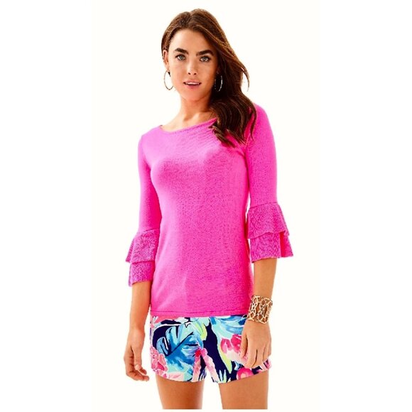 Lilly Pulitzer Sweaters - NWT Lilly Pulitzer Clare Sweater, color is Raz Berry Size XL, style #28046